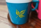 Vintage Mug Set Retro Plastic Bright Colors With Leaf  Butterfly Unbreakable 