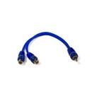 New Stinger Ssrcb2f 2 Female To 1 Male Car Audio Rca Y Interconnect Cable - Blue