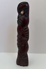 Maori Carved Wood Moana Tiki Statue Vtg Rotorua New Zealand Art 9    Shell Eyes