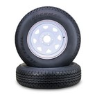 2 Rockman Trailer Tire Assembly St205 75r14 8-ply White Spoke Rim 5 Lug On 4 5 