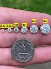 Real Moissanite Pushback Stud Earrings 14k Gold Plated 925 Silver Hip Hop 3-10mm