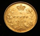 1885 Victoria Silver Canadian 5 Five Cents Coin - Large 5 Scarce Bb262