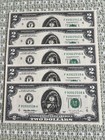 Lot Of 5 Sequential 1995  2 Bills Atlanta Ga Uncirculated Easter Bunny With Coas