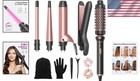 Rose Gold 5-in-1 Styling Set - Curling Iron  Flat Iron   Accessories Included