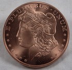  two  2-1 Oz  999 Fine Copper Bullion Morgan Dollar-themed Art Rounds