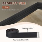Flexible Baseboard Molding Trim Black 3 15  w x10ft l  Nbr