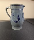 Cantillon Lambic Gueuze Beer Pitcher Signed Dubois Blue Gray Stoneware Jug 6 