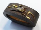 Edo Period Japan Antique Goose Shakudo Fuchi Sword Fittings Katana