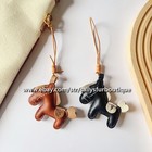 Sallys Boutique Handmade Real Leather Horse Bag Key Chain Ring Charm Pendant