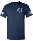 Large - Fdny Flag Letters Job Style Variant Tee Shirt - Red White   Blue