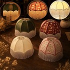 Retro European Cloth Lamp Shades Bead Round Light Shade Floor Table Lamp Cover 