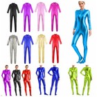 Women s Bodysuit Bodycon Leotard Shiny Jumpsuit Party Rompers Long Sleeve Yoga