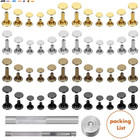480 Sets 4 Colors 3 Sizes Leather Rivets Double Cap Rivet Tubular Metal Studs Wi