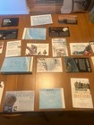 Lot Of 42 National Geographic Map Inserts   3 Faux Leather Volume Cases 