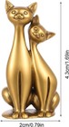 Brass Couple Cat Figurines Vintage Sculpture Art Piece Cat Decor Home