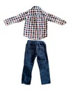      Baby Gap Boys Outfit Set   Plaid Button Down   Navy Corduroy Pants   Size 4    