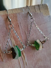 Artisan Earrings Sea Glass Ocean Beach Dangle Multicolor Surf Tumbled Aloha