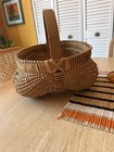 Vintage Appalachian Handmade Buttocks Gathering Basket Egg Basket Woven Basket 