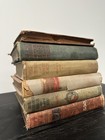 Lot Of 6 Antique Vintage Hardcover Books Muted Earth Tones Shelf Decor Craft