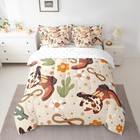  Western Comforter Set Size 7 Pieces Cowgirl Floral Bedding Full Orange Beige
