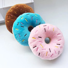 Soft Dog Donuts Plush Pet Dog Toys For Dogs Chew Toy Cute Puppy Squeaker Sound T