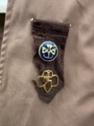 Vintage Girl Scouts Brown Large Vest With Over 40 Patches  pins Mile Hi Council