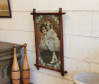 C1900 Antique Early Primitive Wooden Folk Art Picture Frame Advertising Calendar
