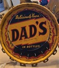 1950 s Dad s Root Beer Soda 12  Can Lid   Sign For 5 Gallon Metal Syrup