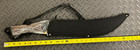 24  Hero Edge K1220-68  Dual Machete Fixed Blade Sword Black Orange W  Sheath