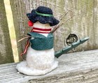 Karen Markland Signed Artisan Dollhouse Miniature Fluffy Christmas Snowman