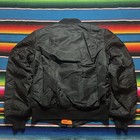 Vintage Alpha Industries Ma-1 Flight Bomber Jacket Mens Medium Black Made In Usa