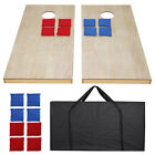4x2  Unfinished Wood Bean Bag Toss Cornhole Board Game Set With Carry Bag