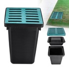 16 5x16 5in Catch Basin For Drainage W  Fiber Glass Grate Debris Basket Drainage
