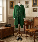 Men s Colonial Green Coat Costume 18th Century Revolutionary War Uniform Custom