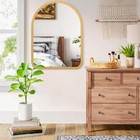 Large Mirrors For Wall Rustic Wooden Frame Arched Vintage Vanity Wall Mirror    