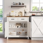 Kitchen Storage Cabinet  Modern Farmhouse Buffet Cabinet With Storage  Coffee Ba