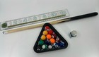 Set Of 16 Miniature Small Mini Pool Balls Billiard With Rack Chalk And Cue Stick