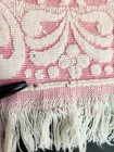 Htf 1940s-1950s Alphabet Terrycloth Baby Bib Sculpted Fringe Pink England Cotton