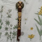 Handcrafted Native American Stone-headed War Club Tomahawk Wood-burned Handle