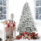 5 Ft Snow Flocked Artificial Christmas Tree Pinecone Xmas Tree 600 Branch Tips