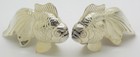 1 8oz Vintage Italian Silver Koi Fish Hungarian Salt Pepper Set P  nzverde