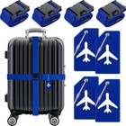 8 Pcs Luggage Straps Suitcase Tags Set For Tsa Approved  4 Travel Adjustable    