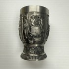 Vtg Sks Zinn 95  Pewter Grape Harvest Scene Wine Cup 3 6in Silver German Made