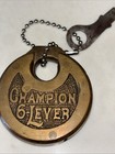 Antique Miller Champion 6 Lever Brass Pancake  Padlock With Original  Key