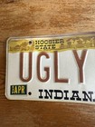 Vintage Indiana Custom Vanity License Plate    ugly 1    Very Nice