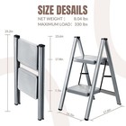 2 Step Ladder  Folding Step Stool With Anti-slip Wide Pedal 330lbs Capacity