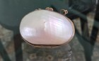 Antique Victorian Mother Of Pearl Shell Thimble Case Holder With Chain