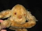 Russ Berrie Plush Dog Cocker Spaniel Stuffed Animal Orange Eyes Vintage 1975 Toy