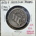 1953  God Freedom Sterling Silver Medal So-called Dollar   Hk-916 34mm Arizona