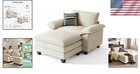 Luxurious Cloud Couch With Ottoman - Spacious Chaise For Living Room Relaxation